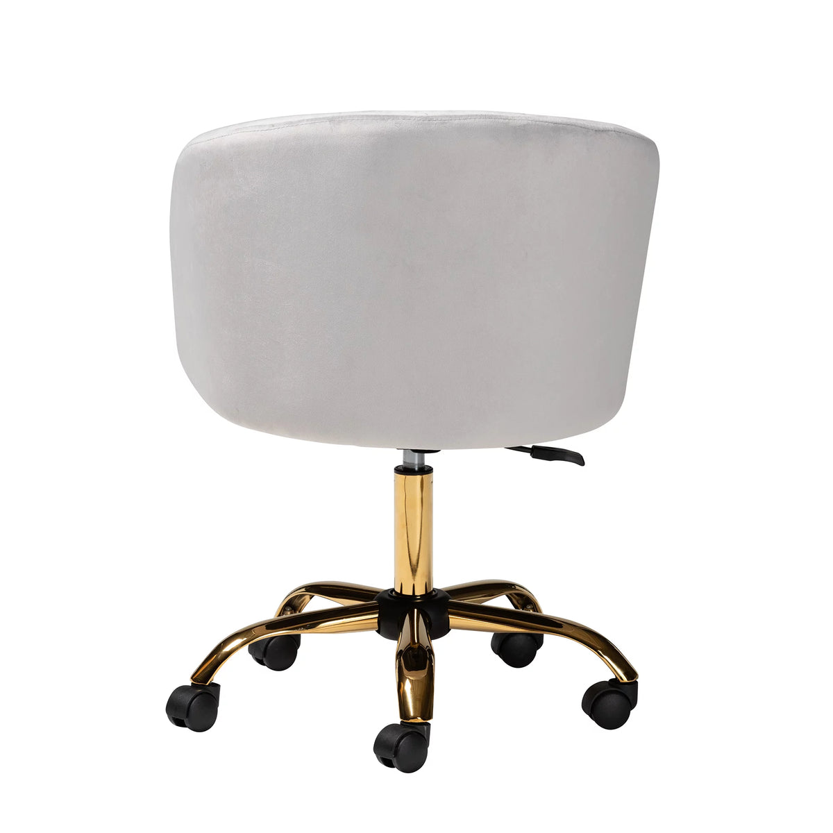 Grey Velvet Gold Metal Swivel Office Chair U239