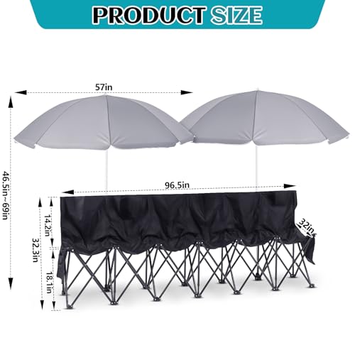 Folding Portable Soccer Bench Chair with Storage Bag G55309