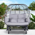 Oversized Wicker Double Egg Chair with Steel Stand T803617