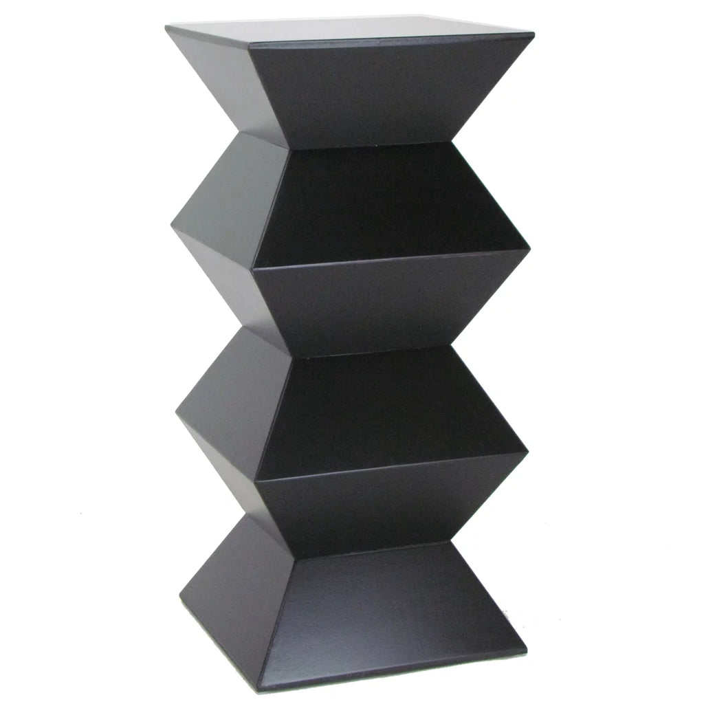 Black Faceted Pedestal with Square Top M8282