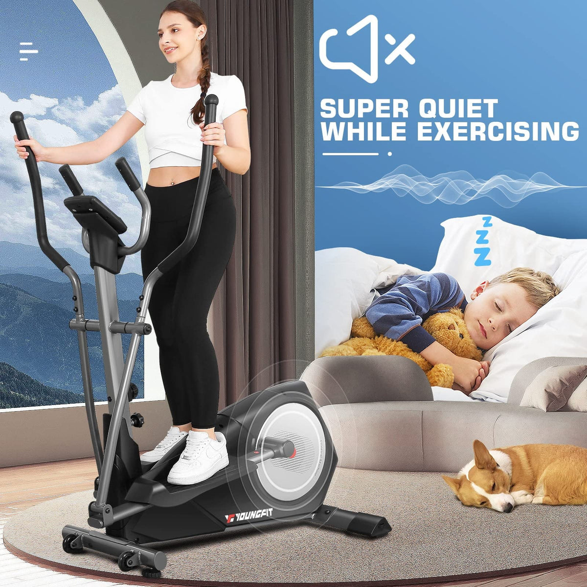 Elliptical Machine with 22 Resistance Levels, LCD Display A977118