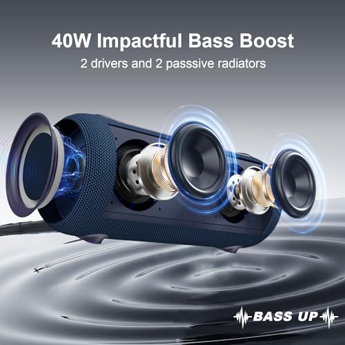 Portable Bluetooth Speaker 40W Stereo Sound IPX5 RGB Lights Q99996