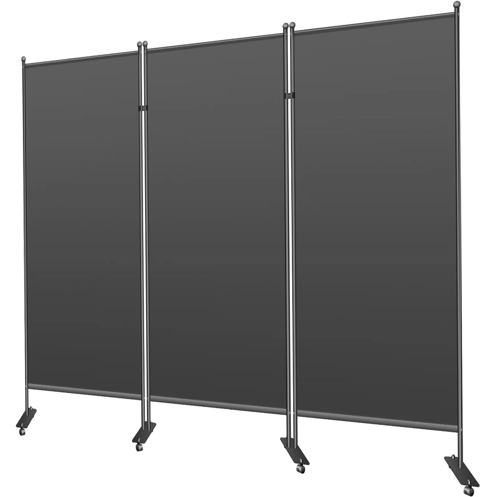 3-Panel Folding Portable Room Divider Black W500