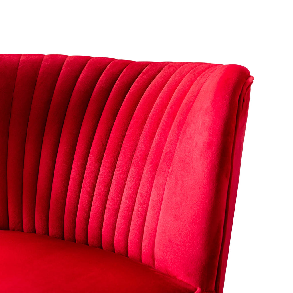 Red Tufted Velvet Accent Chair Z144688