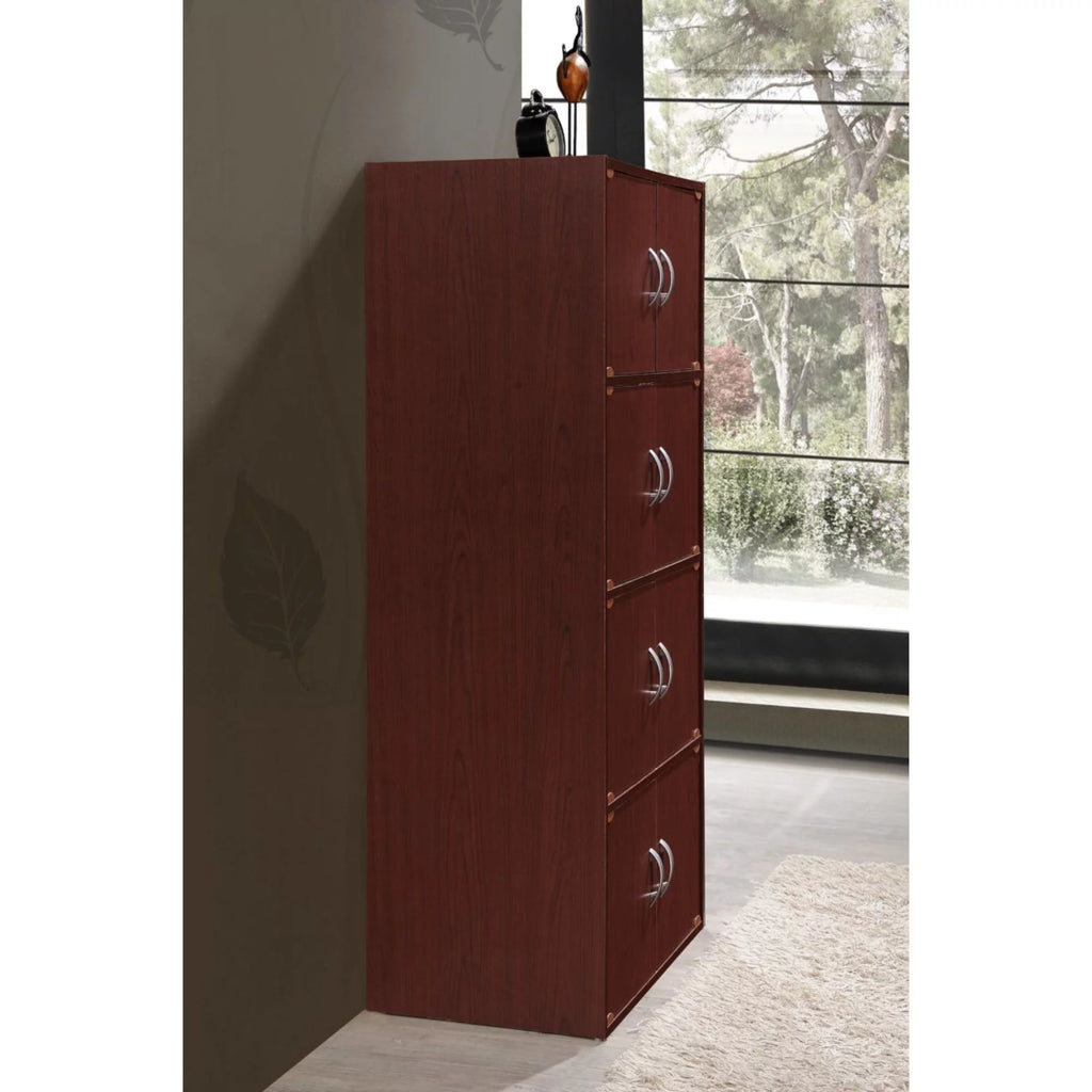 Mahogany Brown Bookcase Cabinet with Doors E6151