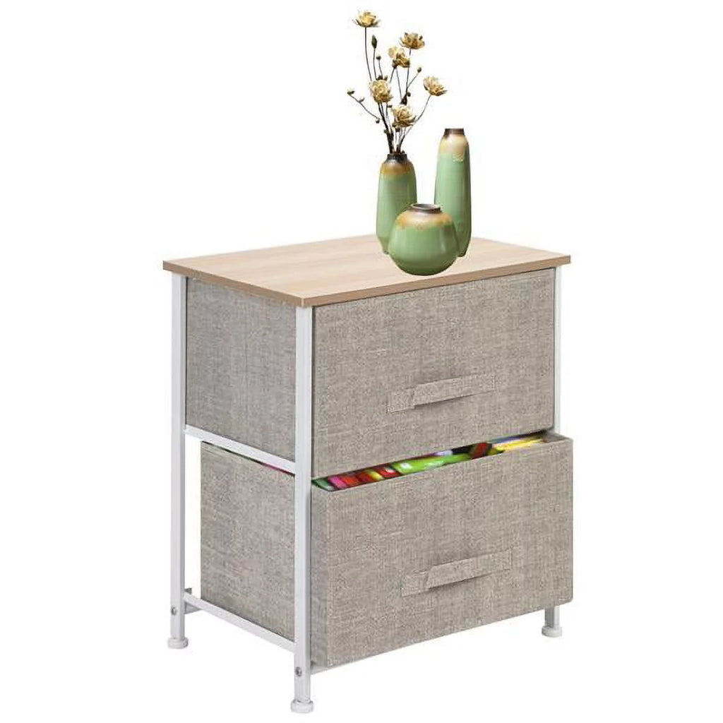 2 Drawer Fabric Nightstand O10664