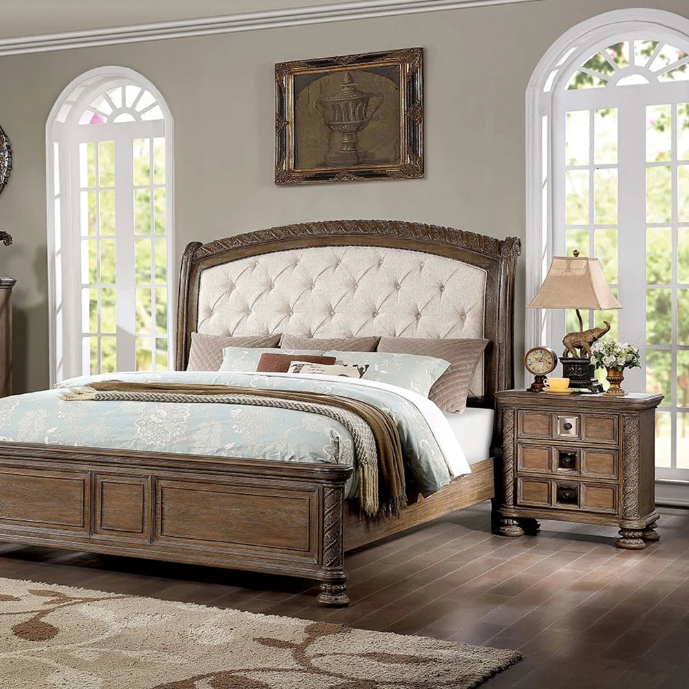 Rustic 3 Drawer Solid Wood Nightstand K15420
