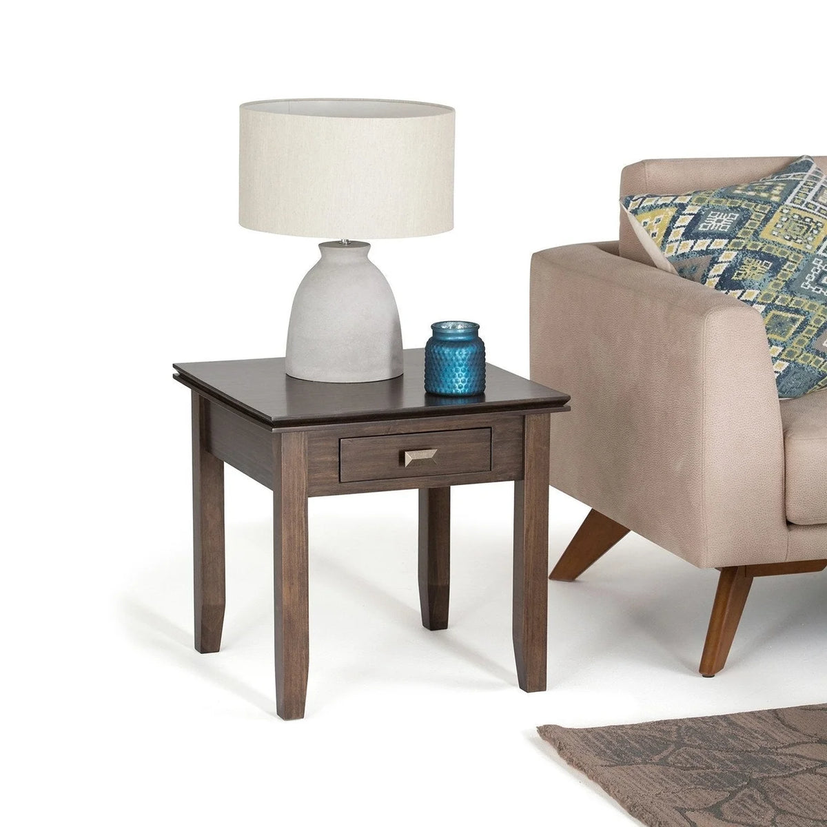 Solid Wood Square End Side Table M196987