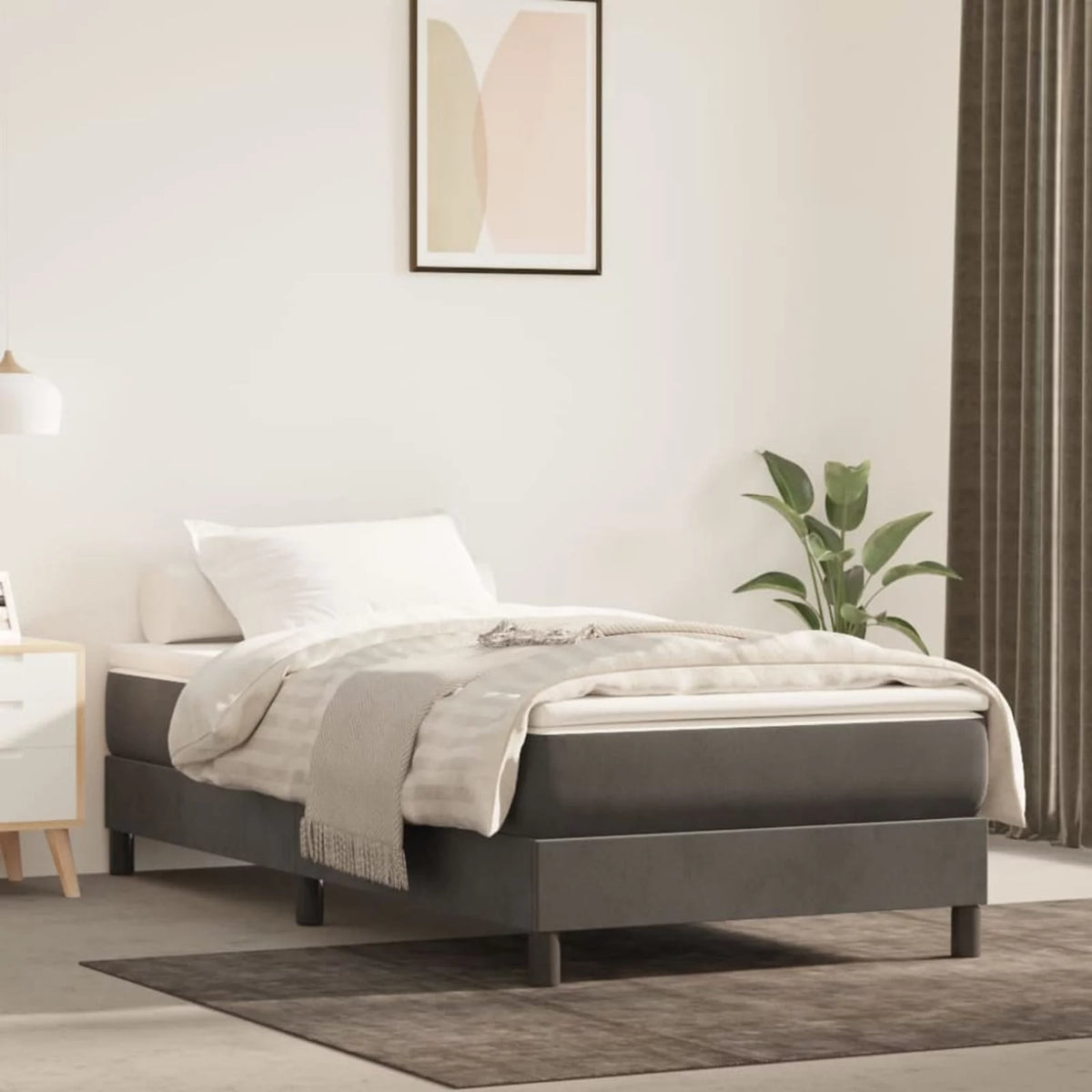 Pocket Spring Bed Dark Gray Twin W5461