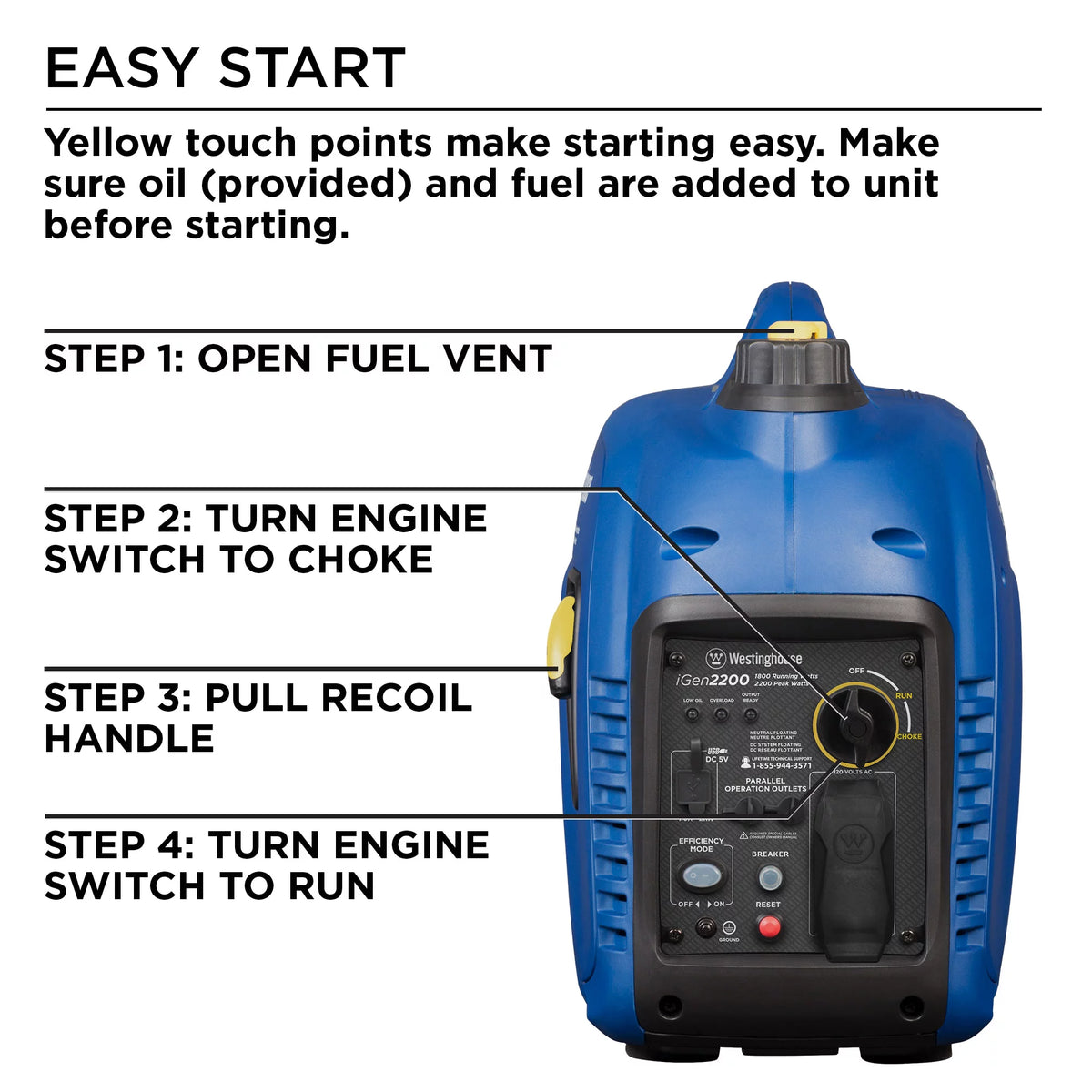 2200 Peak Watt Portable Gas Inverter Generator X25116