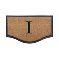 Black Beige Rubber Coir Non-Slip Extra Large Monogrammed Doormat S791