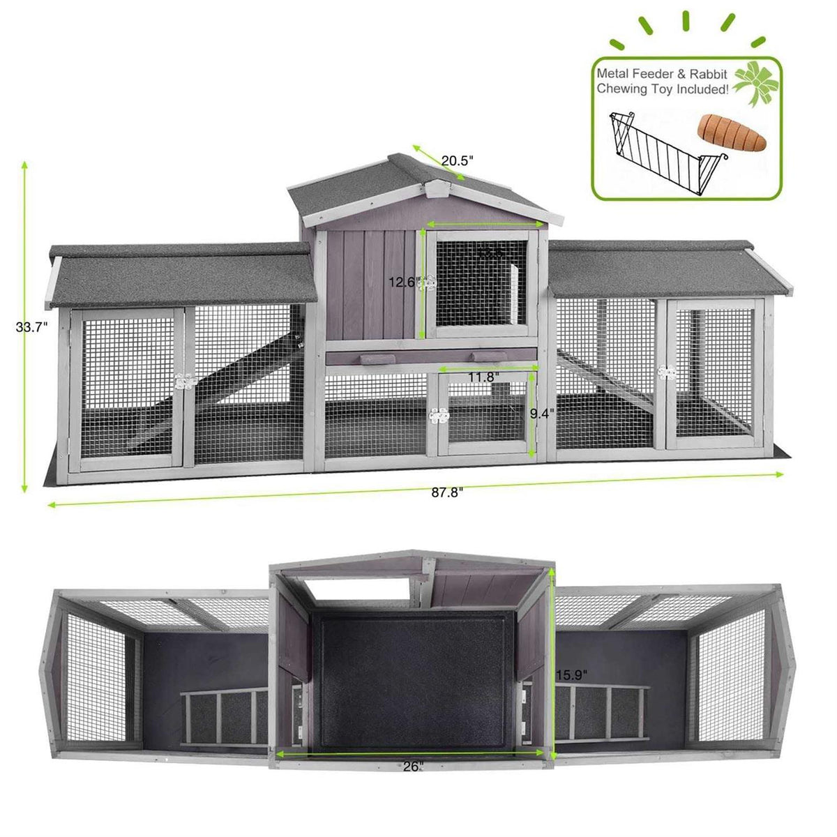 Large Outdoor Rabbit Hutch Chicken Coop G21051