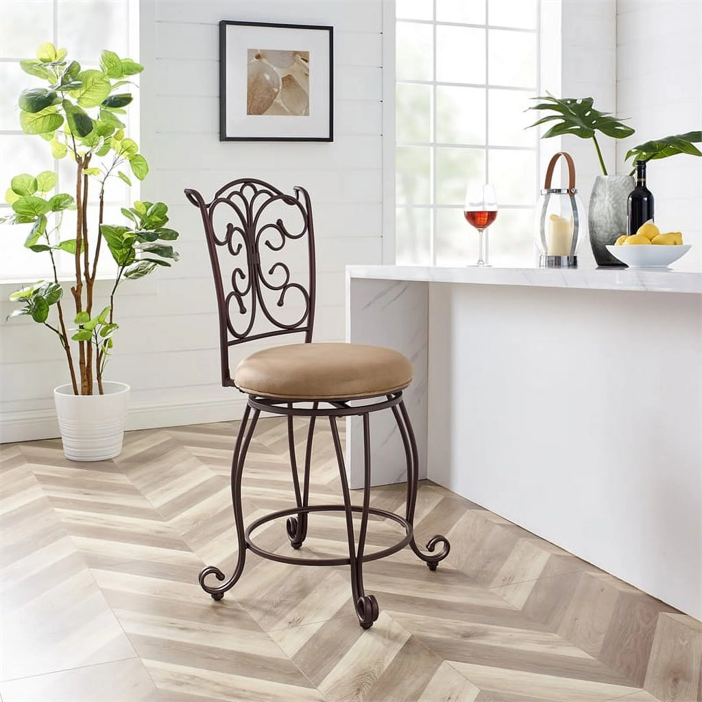 24" Metal Microfiber Counter Stool L231