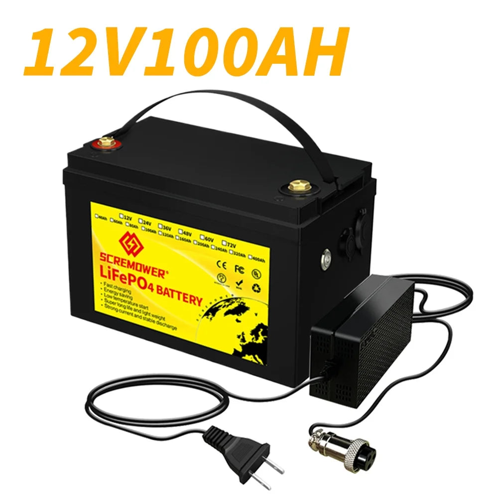12V 100AH LiFePO4 Lithium Battery with 100A BMS L183