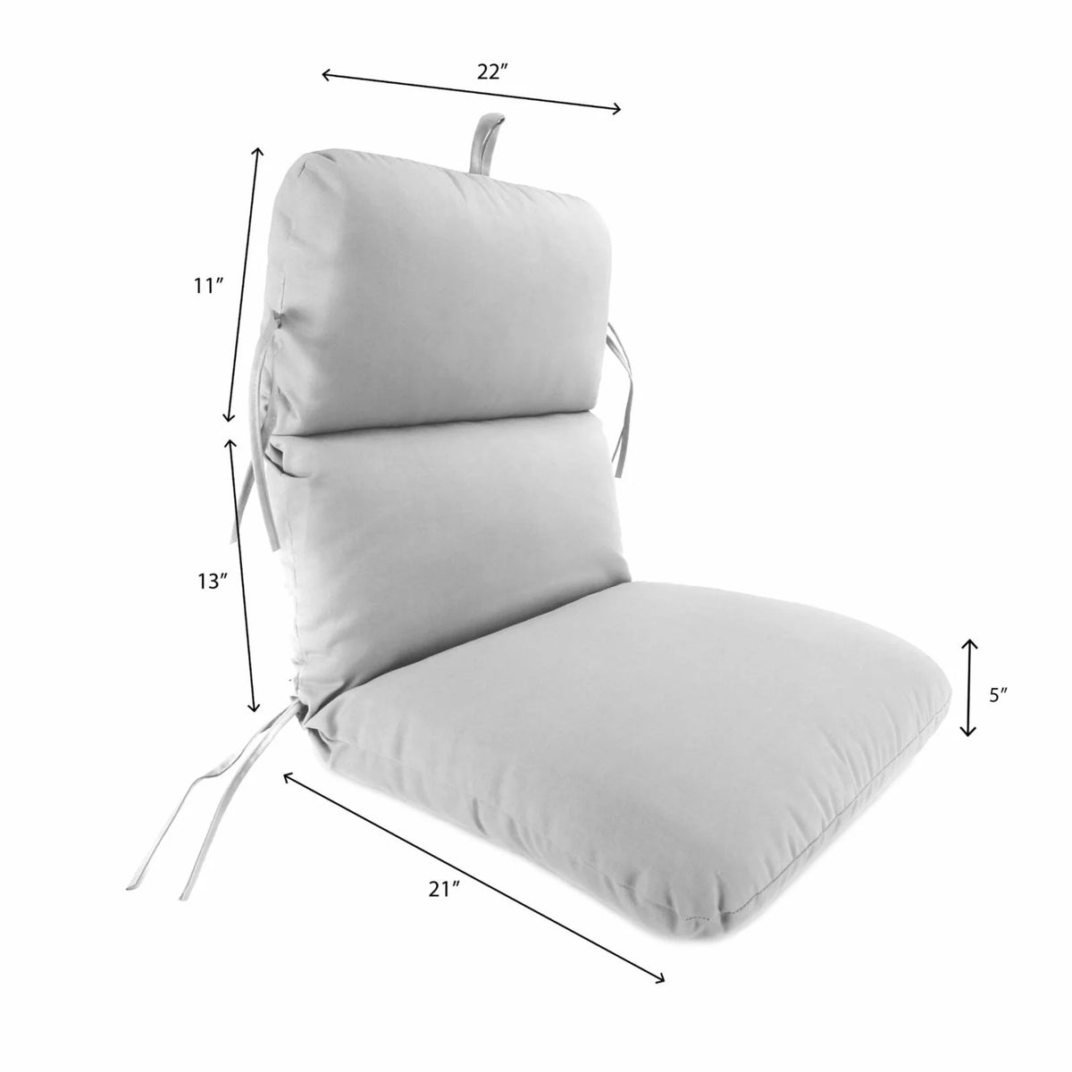 22 x 45 in. Rectangular Outdoor Chair Cushion with Ties H192