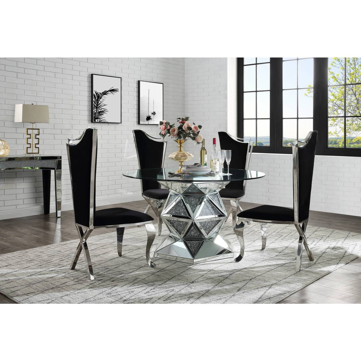 Round Glass Top Dining Table O19272