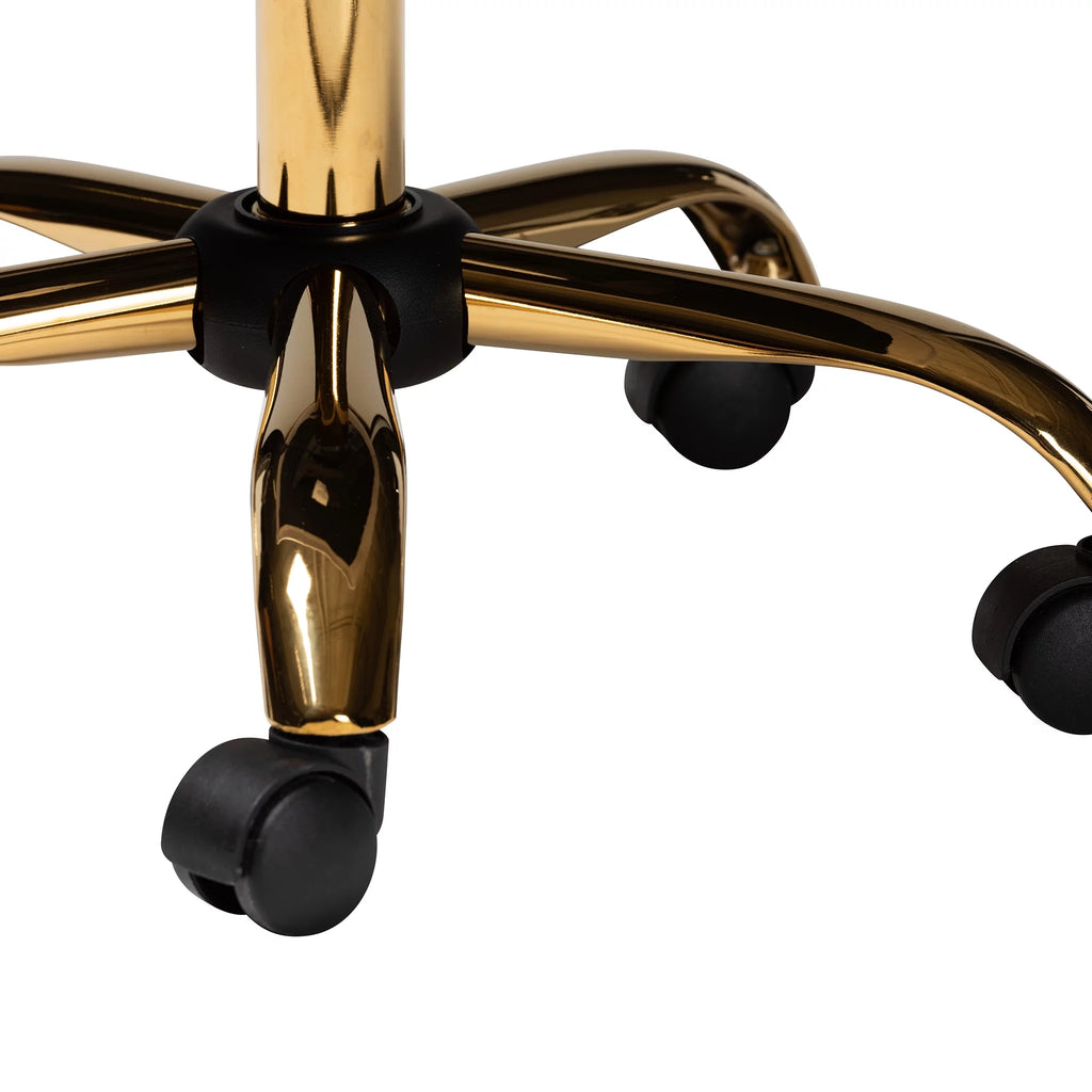 Grey Velvet Gold Metal Swivel Office Chair U239