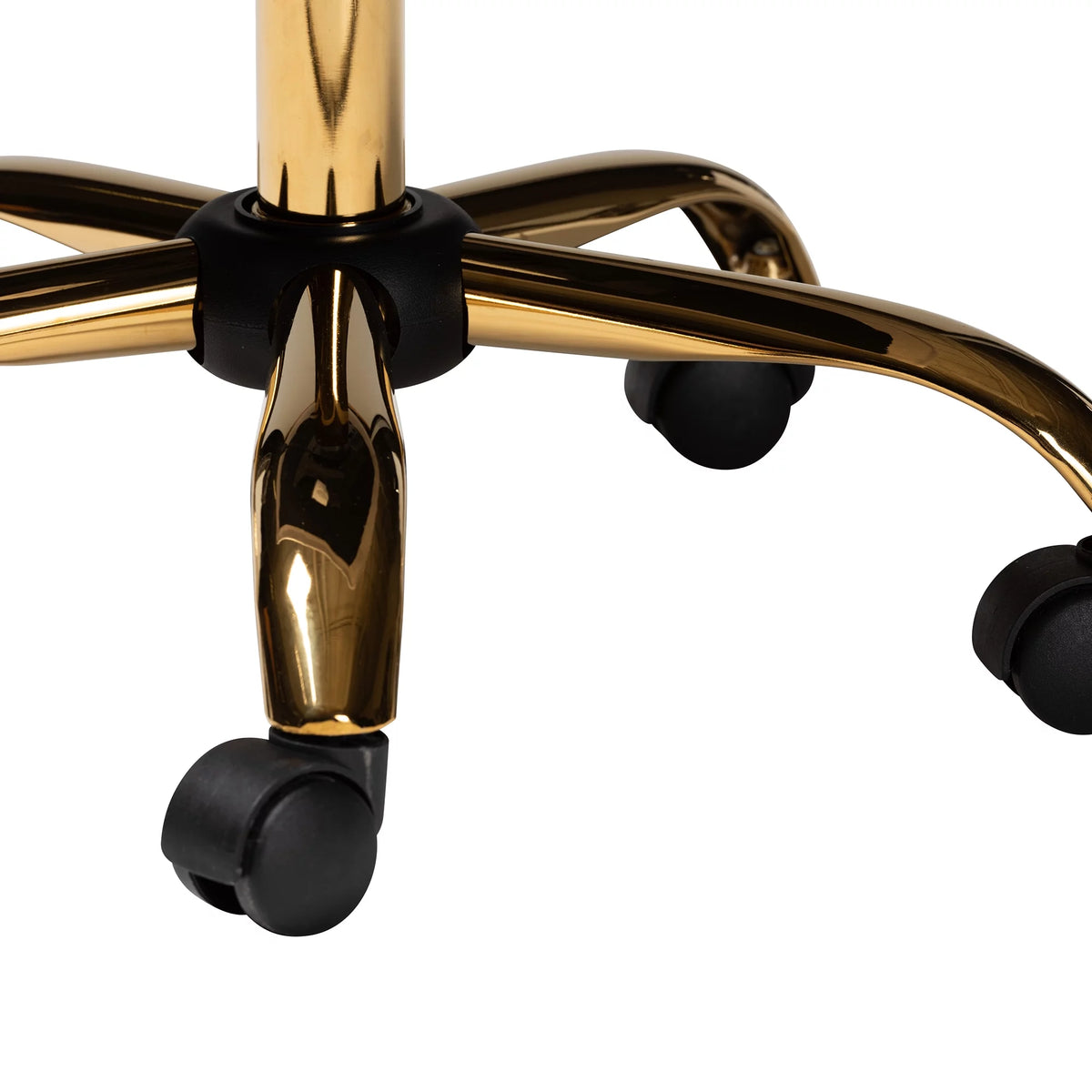 Grey Velvet Gold Metal Swivel Office Chair U239