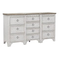 White 10 Drawer Wood Dresser S353