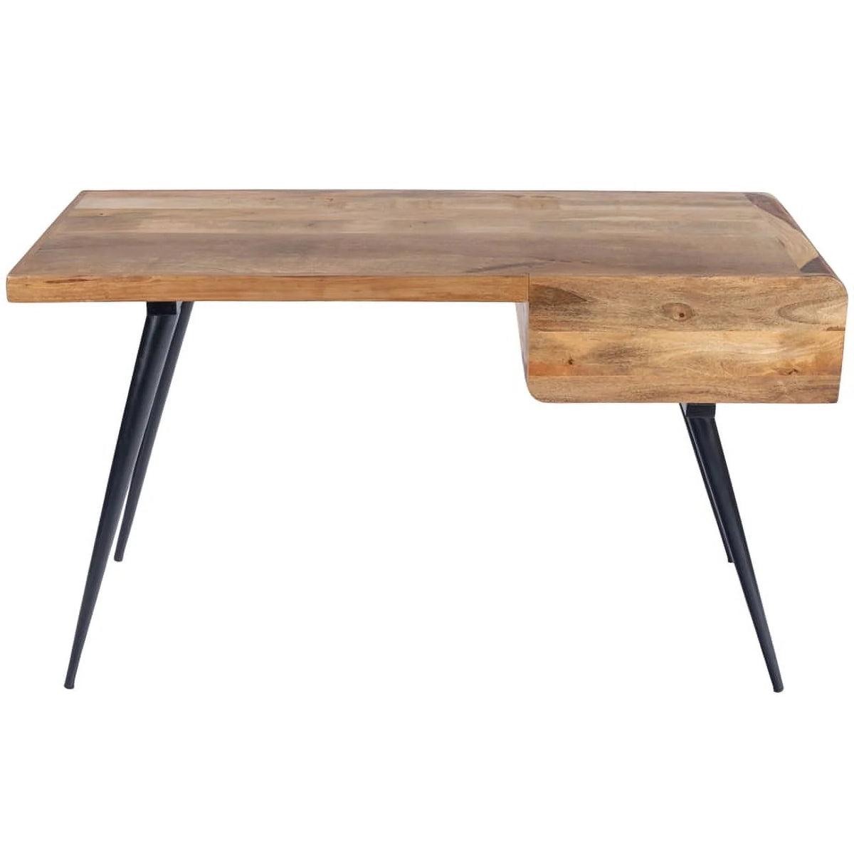 Rustic Industrial Natural Wood and Metal Desk in Brown B703