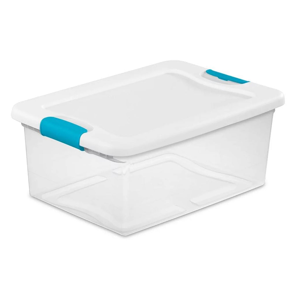 3.75 Gallon Clear Plastic Storage Tote with Lid, 12 Count O888