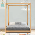 Queen Size Wood Canopy Platform Bed with Support Legs O83253