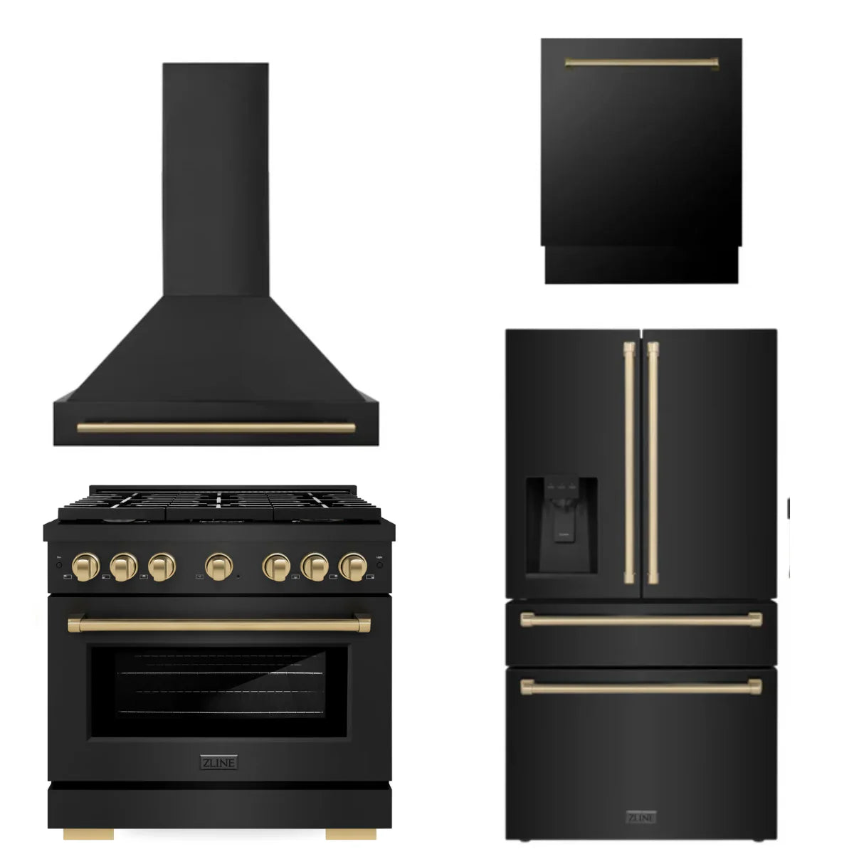 36 Gas Range, Range Hood, Dishwasher, Refrigerator with Water & Ice Dispenser H364763