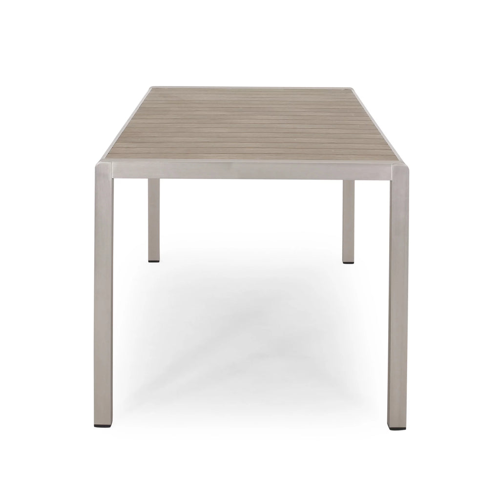 Outdoor Aluminum Dining Table with Faux Wood Top B92106