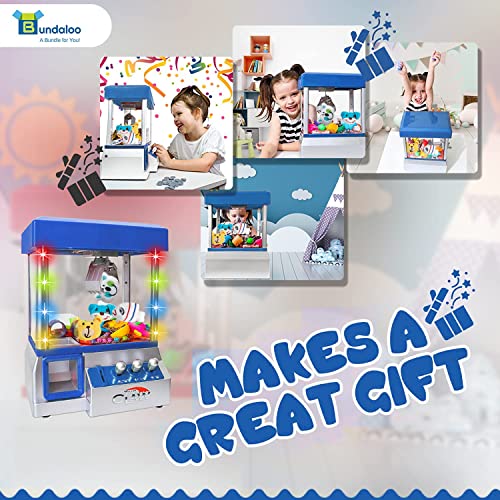 Blue Electronic Mini Candy and Toy Grabber Dispenser with Lights Sound & 4 Mini Plush Animals V555125