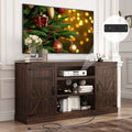 Farmhouse Barn Door TV Stand with Electric Fireplace L888