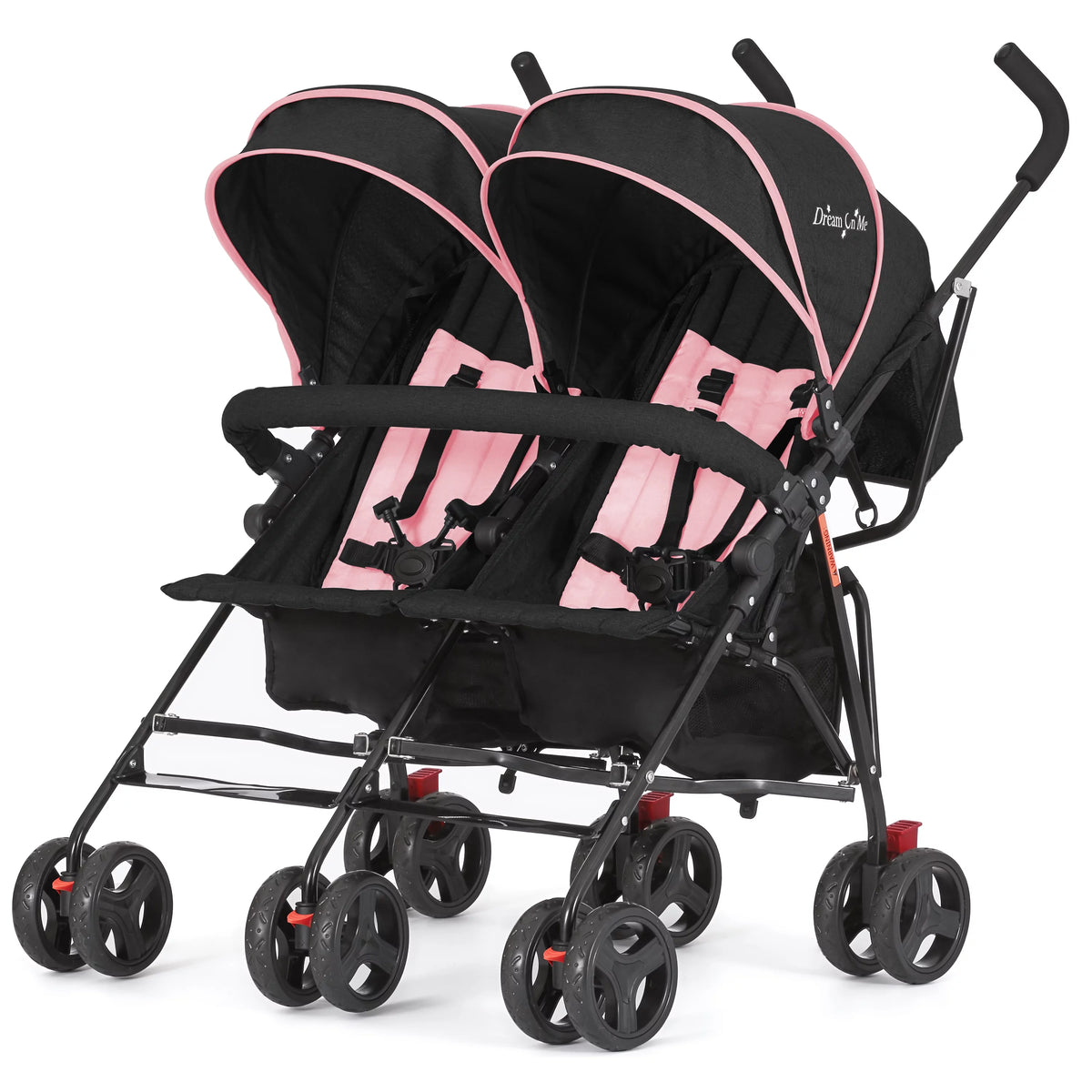 Lightweight Compact Double Umbrella Stroller with Storage Basket and Adjustable Canopy U56710