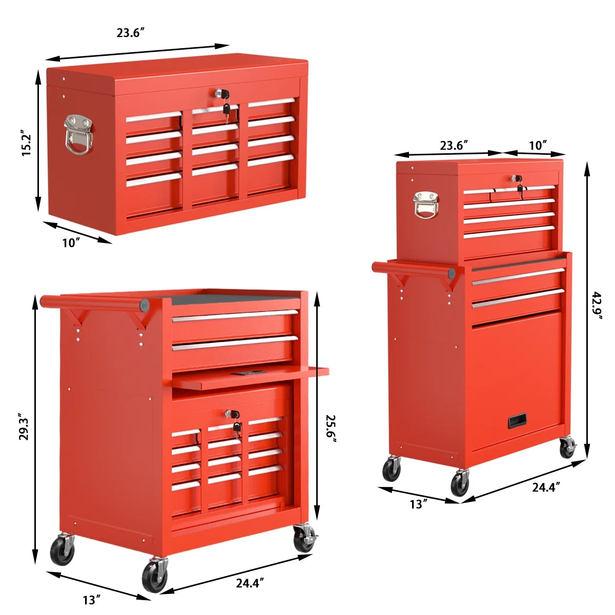 8 Drawer Rolling Tool Chest with Wheels K47101