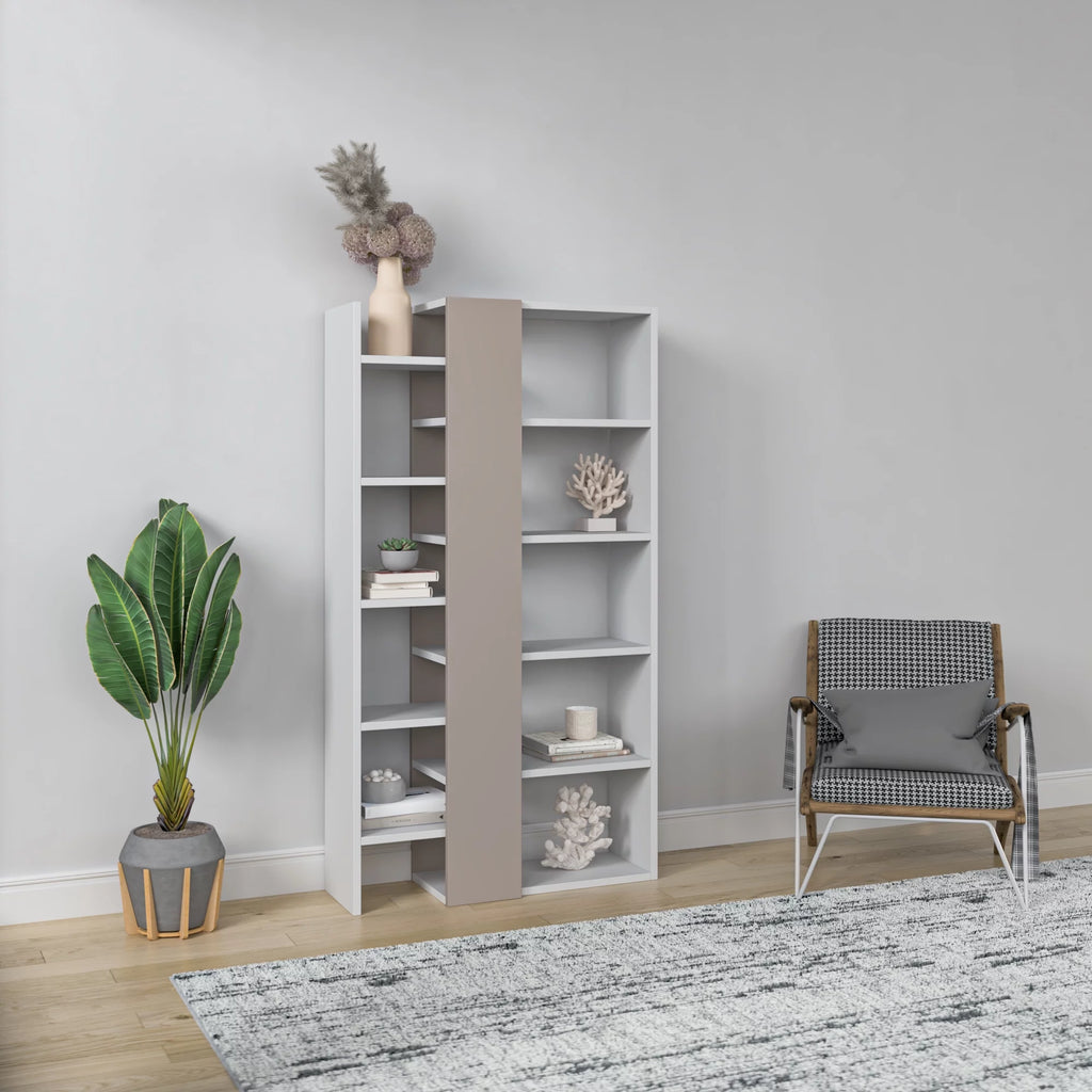 White Light Mocha Modern Bookcase P458