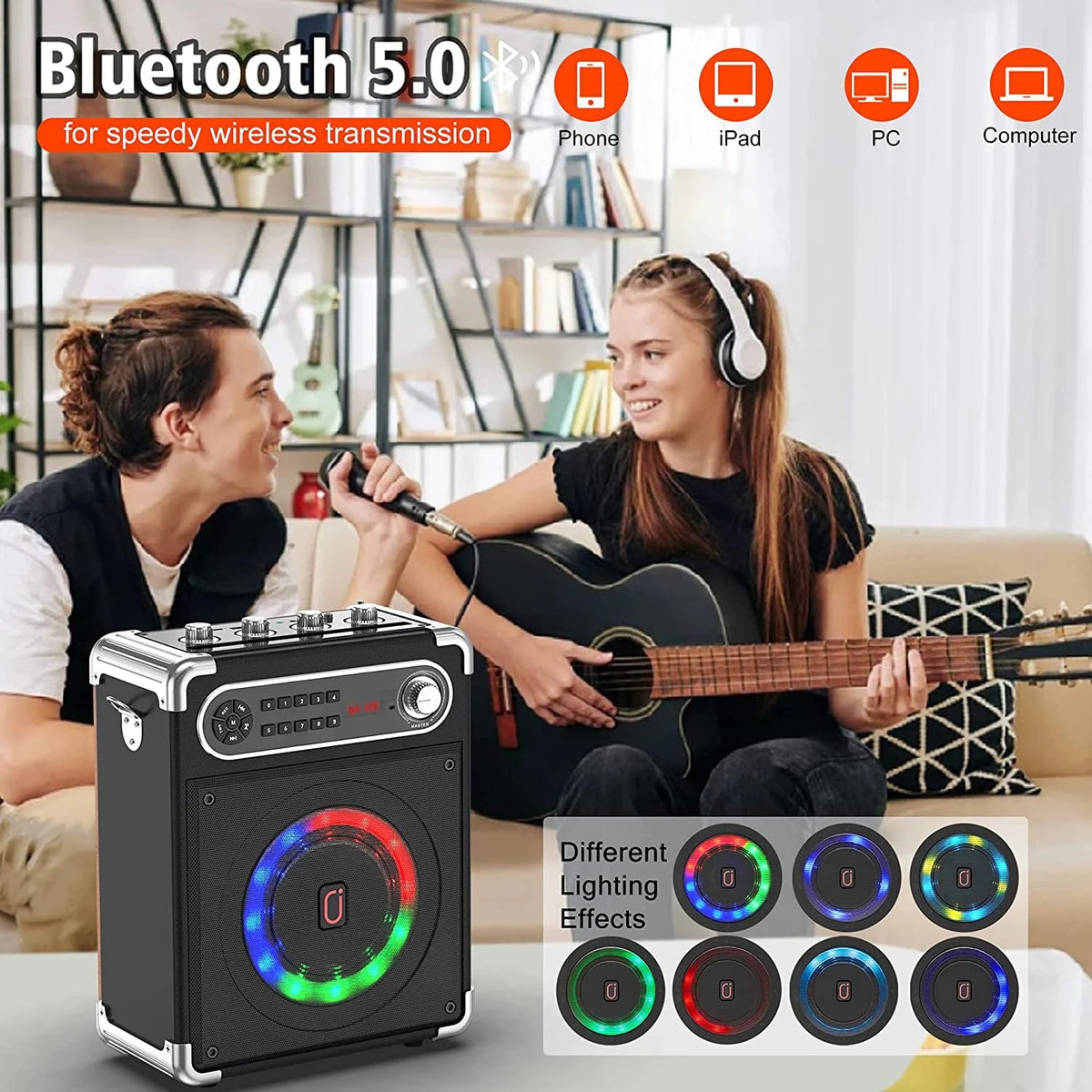 Bluetooth Karaoke Machine with 2 Microphones Q78263