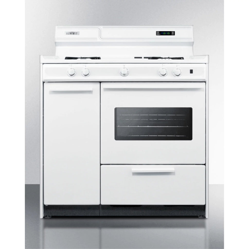36" White Gas Range with Open Burners E515