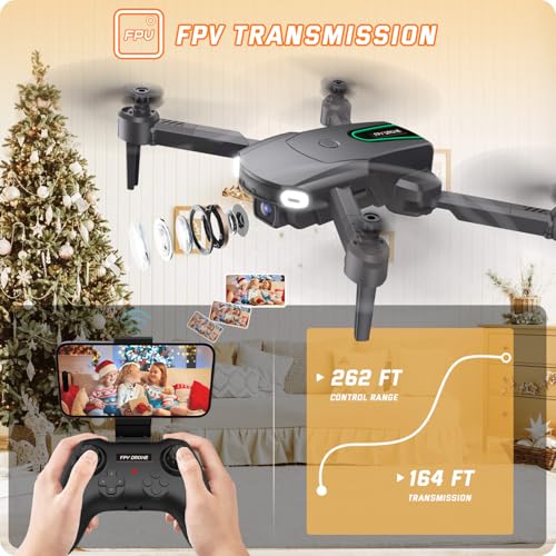 Mini Drone with Camera 1080P HD FPV RC Black Y90204
