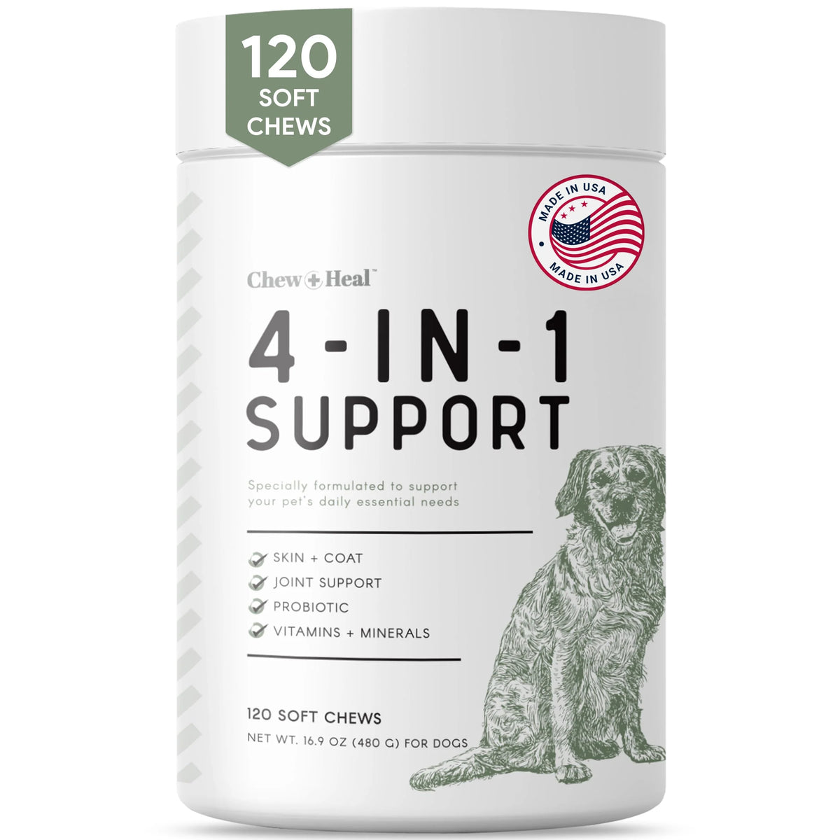 120 Soft Chew Dog Multivitamin with Probiotics T645