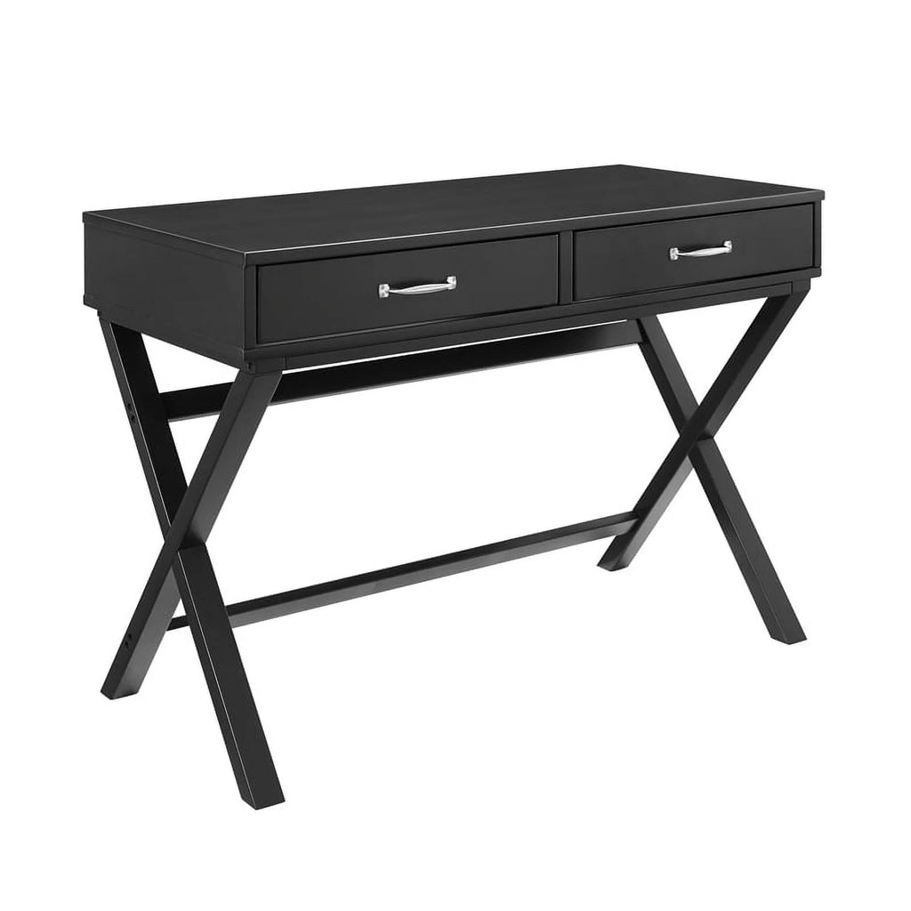 Black 2-Drawer Wood Desk M982