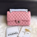 Pink Lambskin Leather Flap Bag I385891