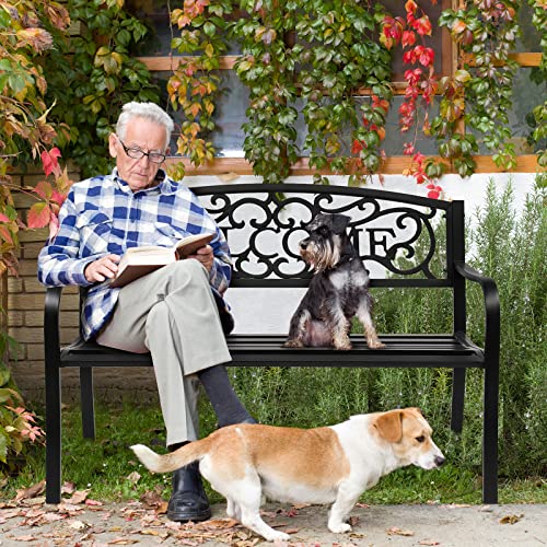 Black Metal Outdoor Bench B1559
