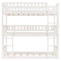 White Twin Size Wood Bunk Bed U12612