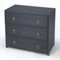 3-Drawer Navy Blue Wood Dresser A302