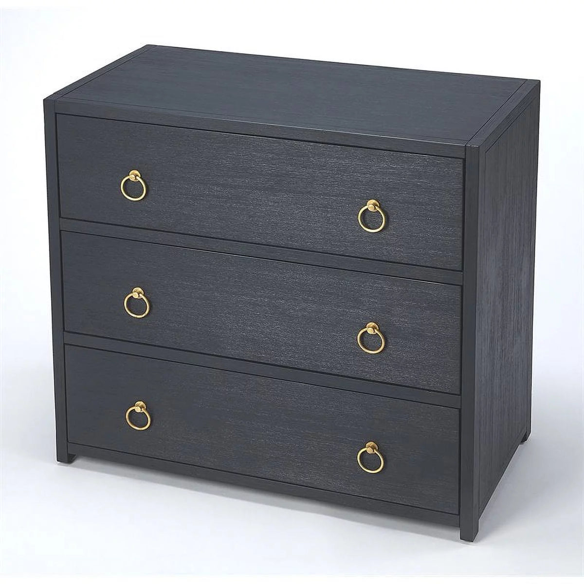 3-Drawer Navy Blue Wood Dresser A302