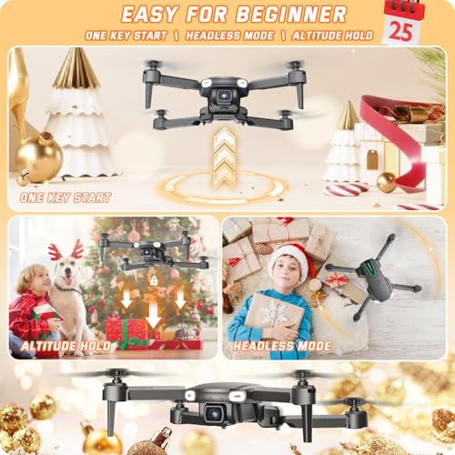Mini Drone with Camera 1080P HD FPV RC Black Y90204