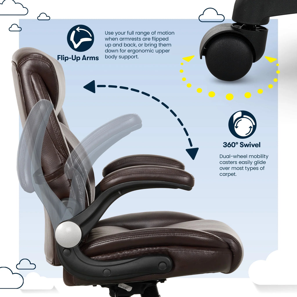 Black Bonded Leather Office Chair E486