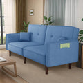 Blue Convertible Sofa Twin Size Bed P6269