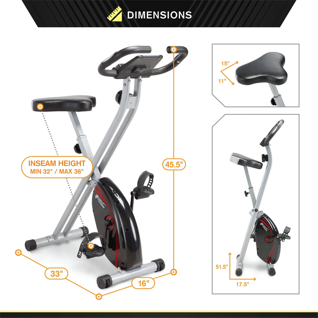 Folding Upright Exercise Bike with Adjustable Resistance L3375