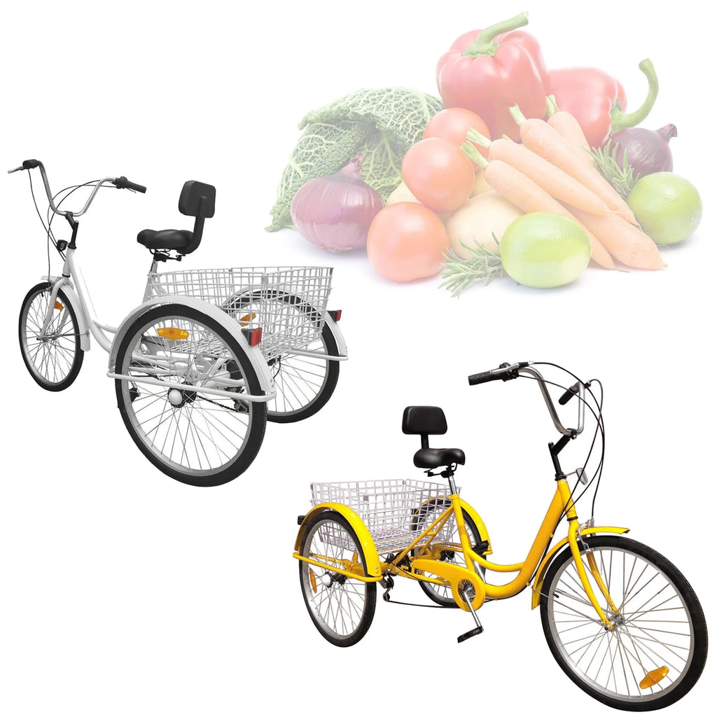 7-Speed Adult 3-Wheel Tricycle with Basket N783