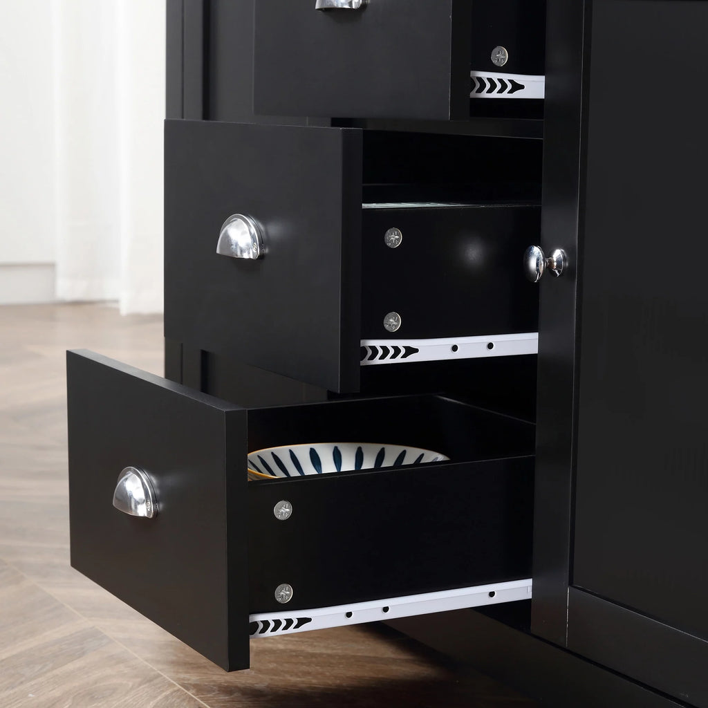 Black Kitchen Sideboard with 3 Drawers Z517696