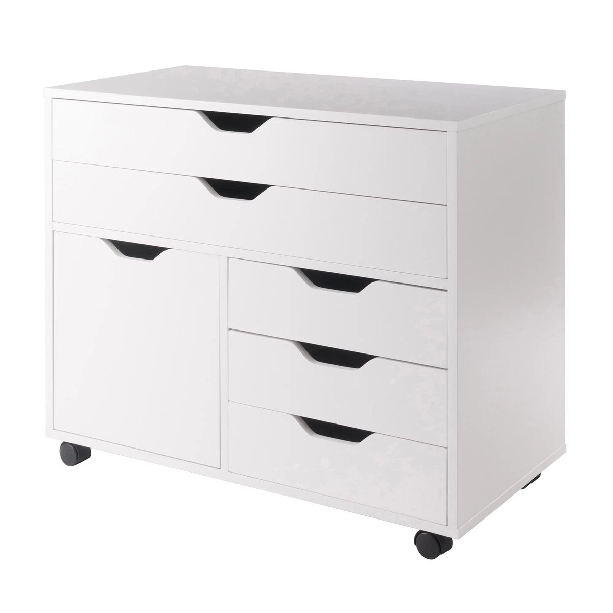 White 3 Section Mobile Storage Cabinet I964036